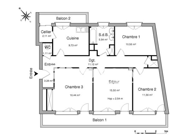 Location Appartement 4 pièces 87.25 m² - 10 RUE RENE BYE Tarbes 65000