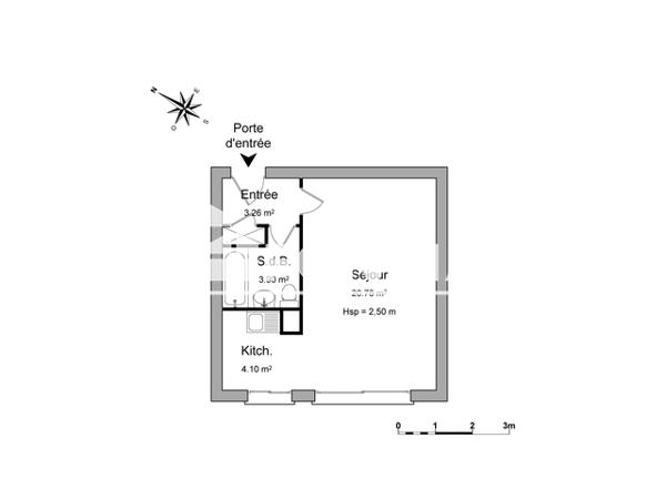 Location Studio 32.04 m² - 8 AV MME DE SEGUR Caen 14000