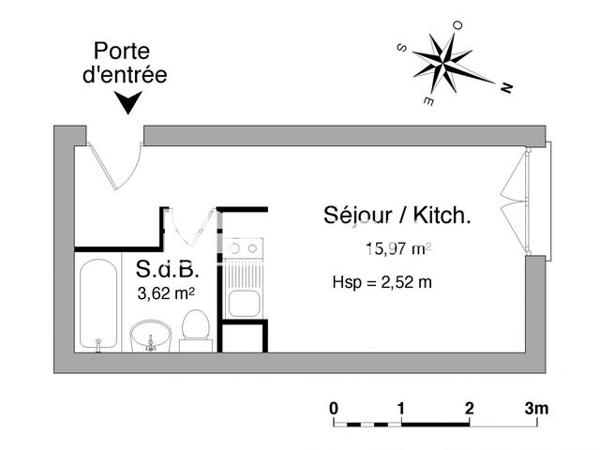 Location Studio 19.59 m² - 49-51-53 AVENUE DU GENERAL PATTON Angers 49000