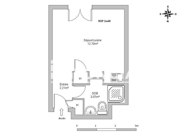 Location Studio 17 m² - 56-58-60-62 RUE GRASSIN BALEDAN RESIDENCE LE VOLTAIRE Arras 62000