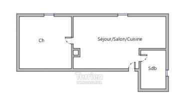 Appartement 37m2 avec terrasse vendu loué Chalonnes-sur-Loire (49290)