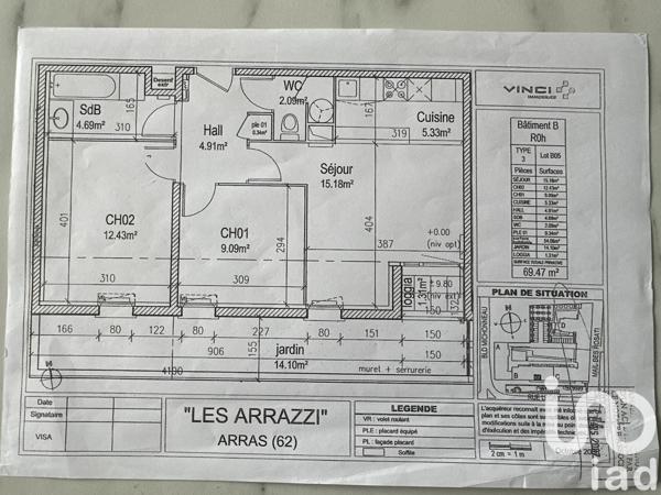 Appartement à vendre 3 pièces 53 m² Arras