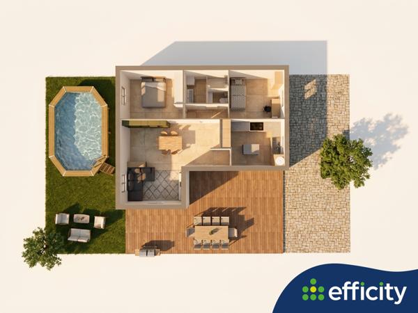 Maison 3 pièces - 70 m² Exclusivité efficity
