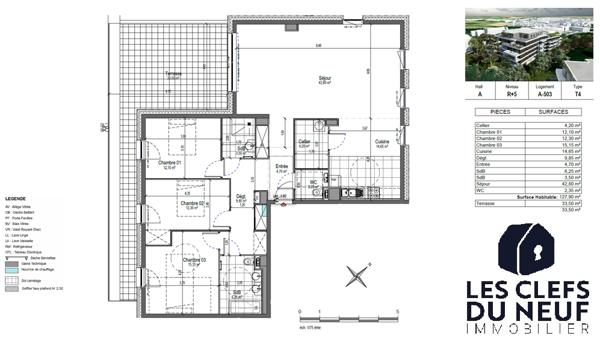 Appartement 4 pièces 128 m2 + terrasse de 34m² ! ARRAS !