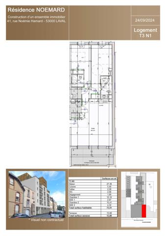 Appartement 3 pièces - 74 m²