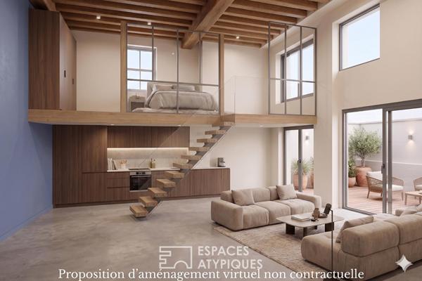 Loft en plateau à rénover avec cour privative