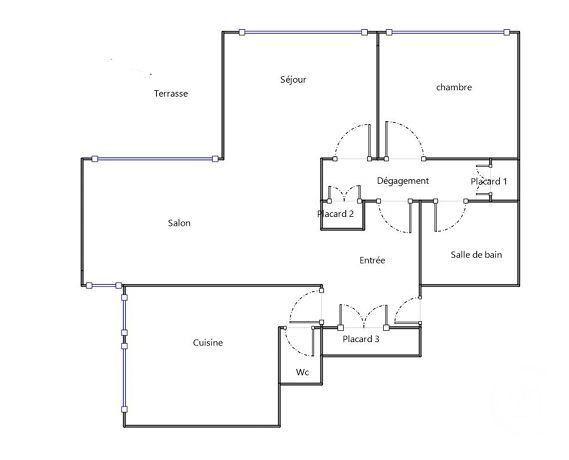 Appartement F3 à vendre  3 pièces - 64,87 m2 BRUNOY - 91