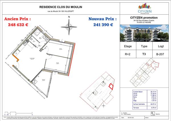 Achat appartement Villerupt - 3 pièce(s) - 60 m² - 235 949 €