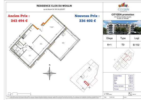 Achat appartement Villerupt - 3 pièce(s) - 60 m² - 235 949 €