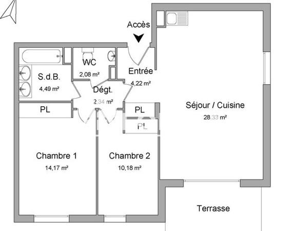 Location Appartement 3 pièces 65.81 m² - 22, 24, 26 CH. DES GOURGUETTES Cannes La Bocca 06150