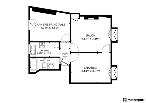 Appartement Paris 3 pièce(s) 48 m2