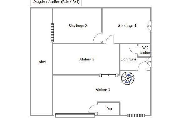 Atelier à vendre 166 m² Thivars