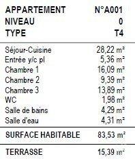 Appartement 4 pièces de 86 m² à Cagnes-sur-Mer (06800)