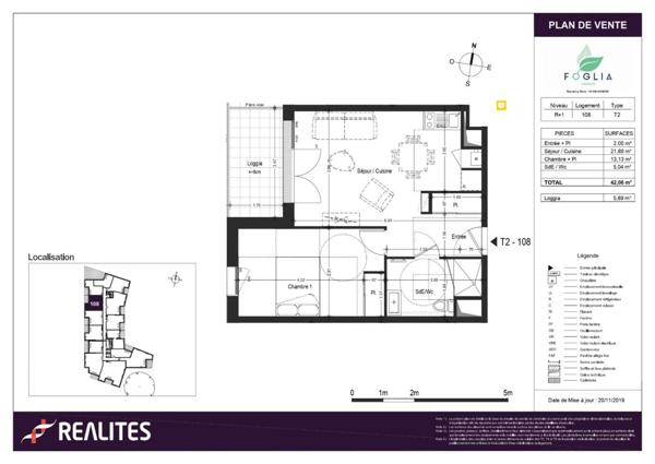 LOCATION ANGERS * T2 * 108 * FOGLIA *,  
Angers 49000