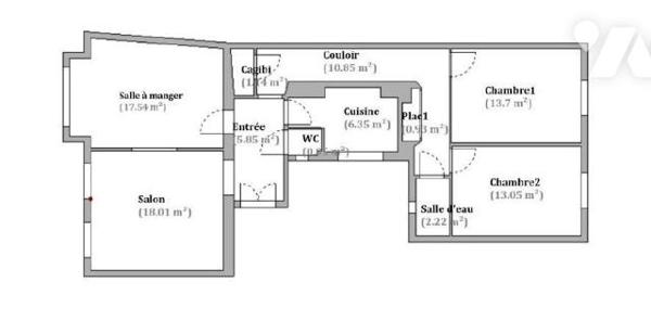 T3 de 91m2 avec balconnet