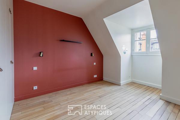 Appartement au denier étage avec vue sur les toits de Paris, quartier Commerce