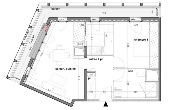 T2 avec Terrasse/Parking et Tram