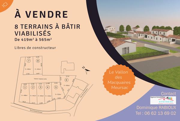 Terrain à batir  419 m²