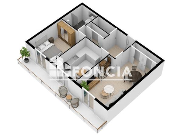 Location Appartement 2 pièces 48.63 m² - 8 AVENUE MARCEL CACHIN Saint Martin D'heres 38400