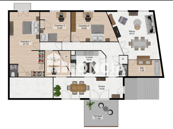 Location Appartement 5 pièces 121.72 m² - 12 RUE LESDIGUERES Grenoble 38000