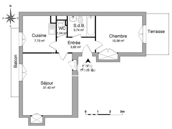 Location Appartement meublé 2 pièces 50.13 m² - 34 BOULEVARD PASTEUR Nice 06000