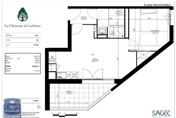 Appartement à louer 2 pièces 43.74m² Tournefeuille (31170)