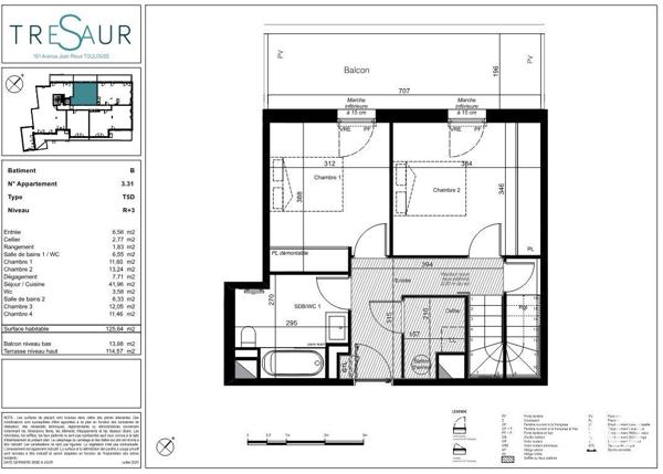 Appartement à vendre 5 pièces 125 m² Toulouse