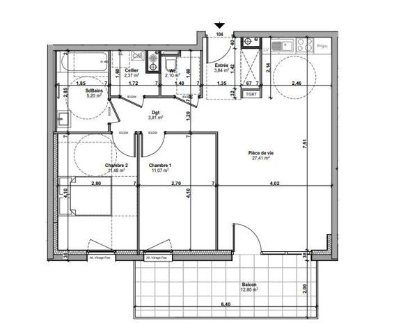 Appartement à vendre 3 pièces 67 m² Aumetz