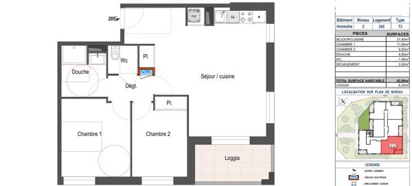A vendre T3 Neuf de 62m² - secteur de l'hyppodrome d'Angers