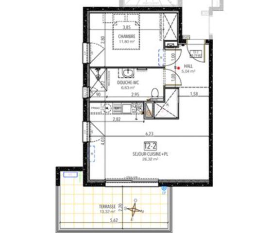 Appartement à vendre 2 pièces AJACCIO (20) - Proche centre ville - 49,79m2 avec grande terrasse