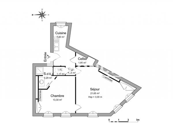Location Appartement 2 pièces 49.51 m² - 17 REMPART MARTAINVILLE Rouen 76000