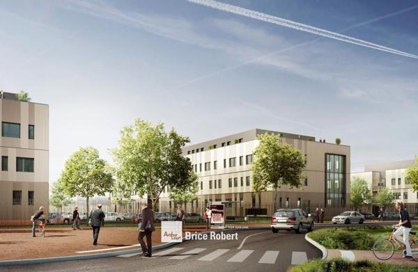 Bureaux neufs à louer à Genas avec parking et cadre verdoyant