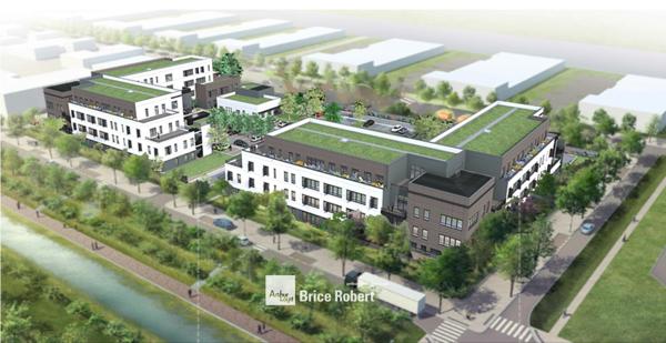 Bureaux neufs à louer à Genas avec parking et cadre verdoyant