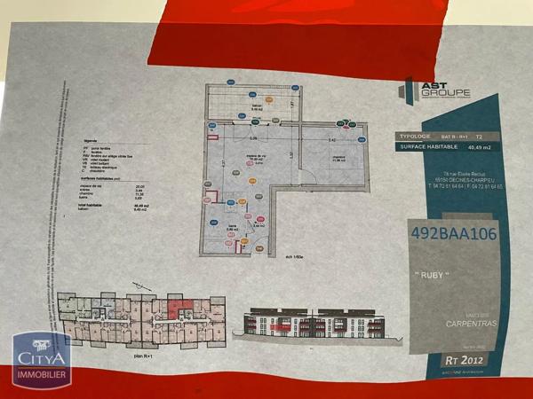 Appartement à louer 2 pièces 40.49m² Carpentras (84200)