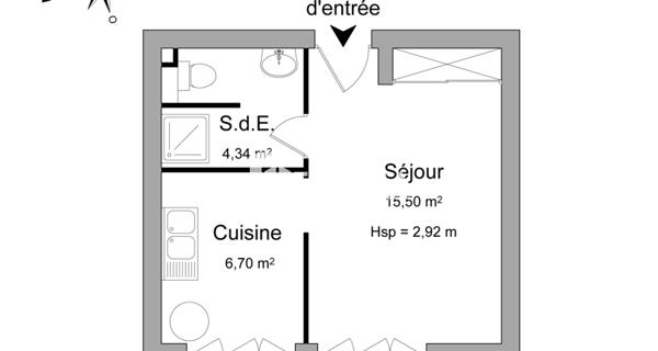 Location Studio 26.54 m² - Donzère 26290
