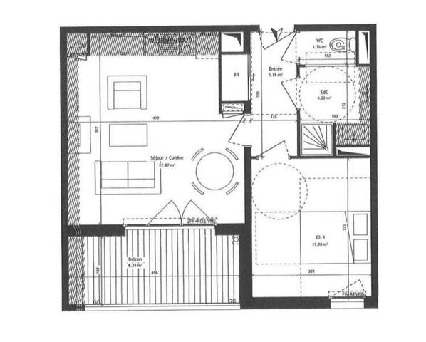 Appartement 2 pièces                                        - 44000 Nantes Réf : 12148