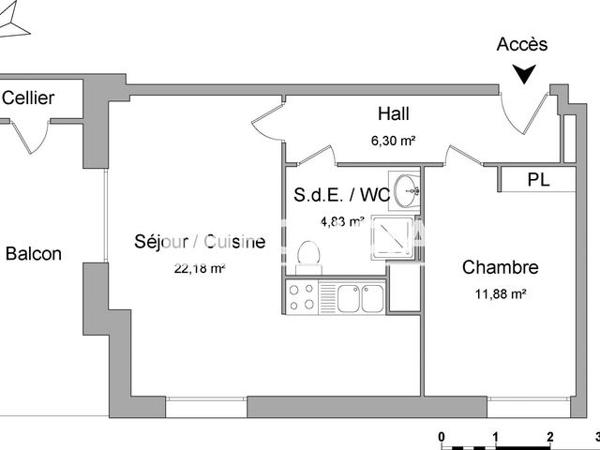 Location Appartement 2 pièces 45.19 m² - 74 RUE MARIUS BERLIET L Y O N 69008
