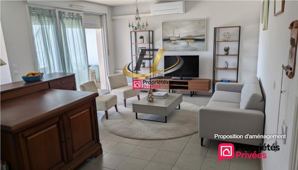 F3 de 60.57 m2 avec terrasse et parking privé à Canet en Roussillon