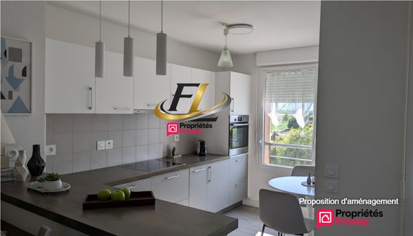 F3 de 60.57 m2 avec terrasse et parking privé à Canet en Roussillon
