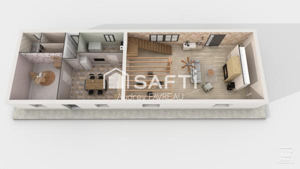 Ancienne école de 185m2, 4 chambres,jardin,garage