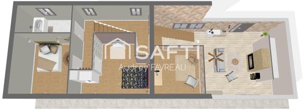 Ancienne école de 185m2, 4 chambres,jardin,garage