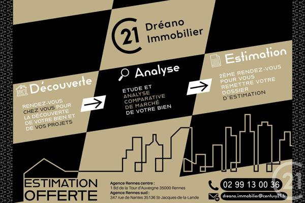 Appartement T2 à vendre  2 pièces - 44,65 m2 RENNES - 35