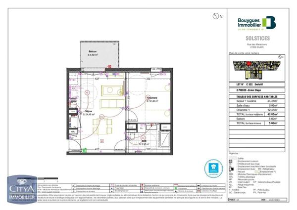 Appartement à louer 2 pièces 42.85m²
