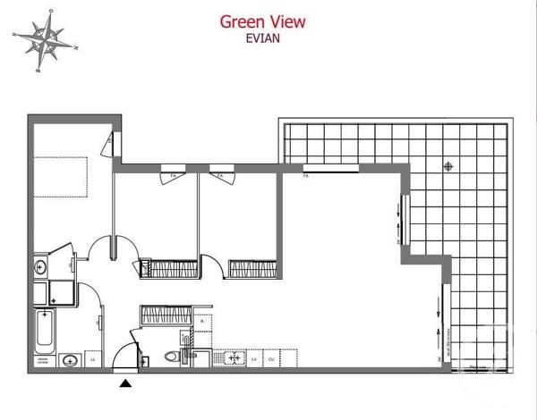 Appartement F4 à vendre  4 pièces - 96,05 m2 EVIAN LES BAINS - 74