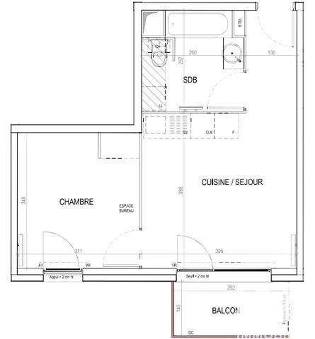 Appartement à vendre 2 pièces 36 m² Tourcoing