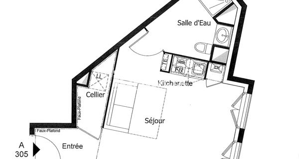 À vendre Studio 30.5 m² - Bois-colombes 92270