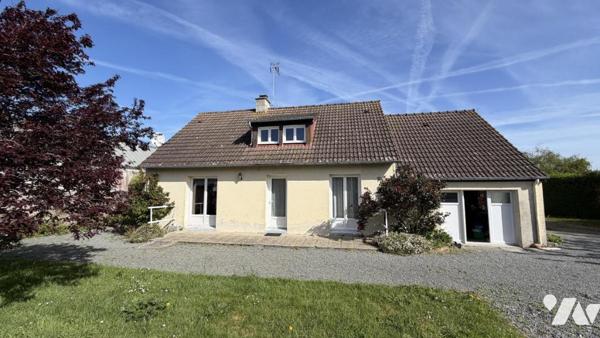 GOUVILLE SUR MER, Bourg, Pavillon avec vie de plain-pied, 3 chambres, 817m² de terrain.