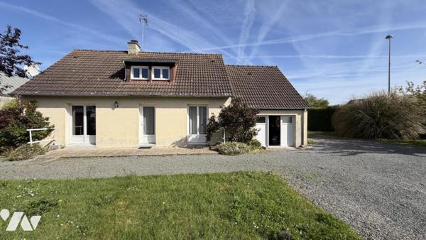 GOUVILLE SUR MER, Bourg, Pavillon avec vie de plain-pied, 3 chambres, 817m² de terrain.