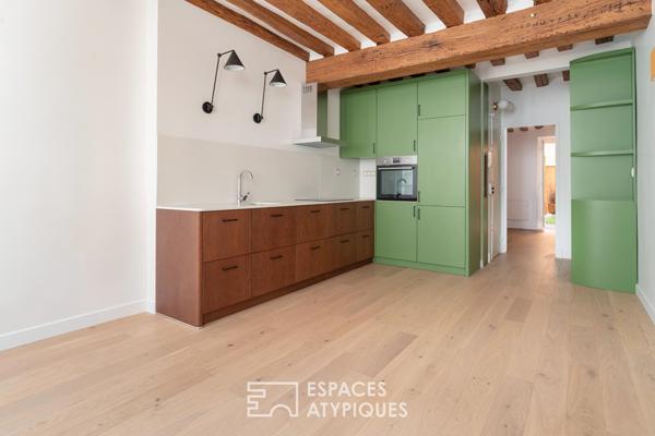 Appartement rénové avec terrasse près de l’Hôtel de ville
