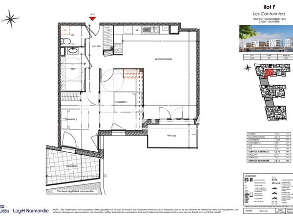 Location Appartement 3 pièces 62.72 m² - Louviers 27400